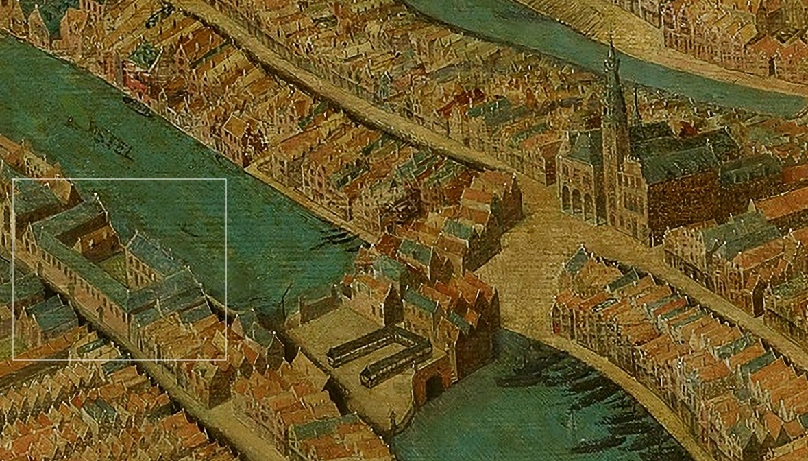foto van schilderij Gezicht op Amsterdam van Cornelis Anthonisz.
